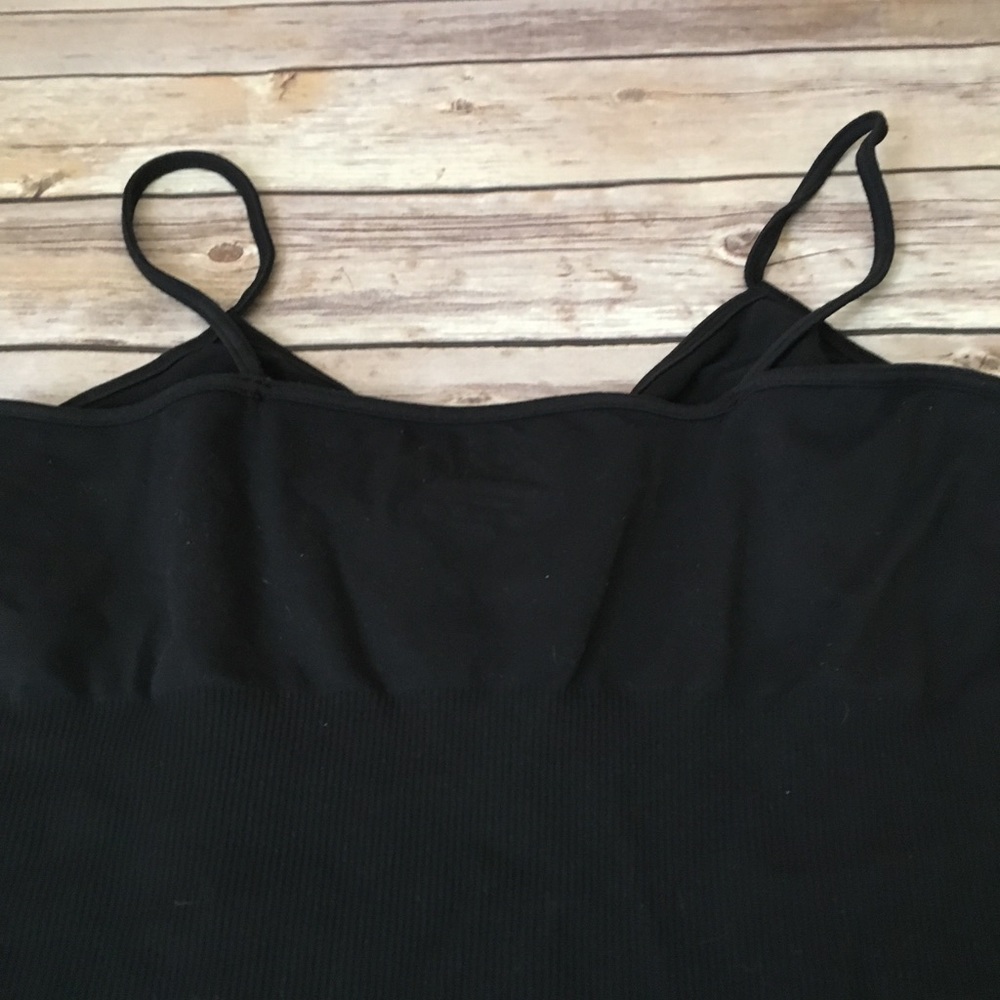 Black Ribbed Ruched Front Cami - Picture 4 of 5